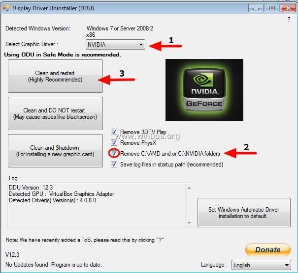 nvidia driver uninstall tool windows 7