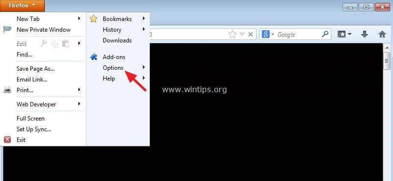How fix Firefox black page problem - wintips.org - Tips & How-tos