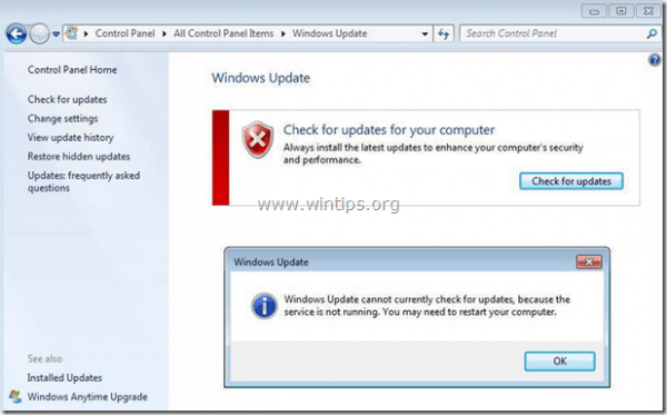 windows update error windows 7