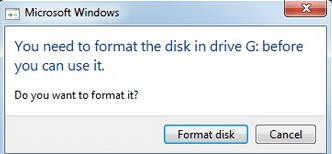you need to format the disk in drive k before using it
