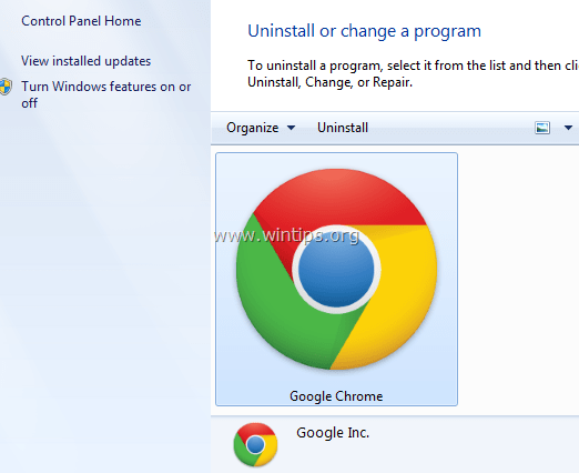 uninstall google chrome windows 8
