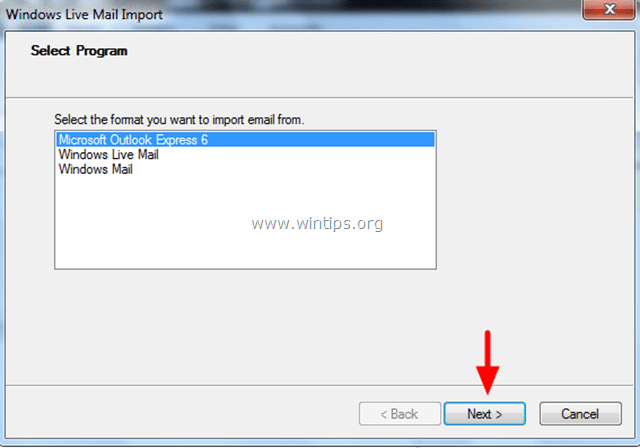import vista mail to windows 10
