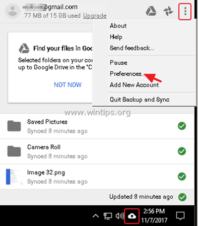 google photos backup and sync settings
