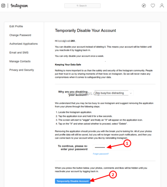 How to Disable your Instagram Account Temporarily.