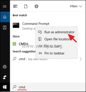 open administrator command prompt windows 10