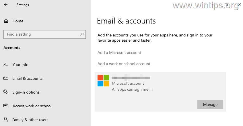 how to disconnect office 365 account from windows 10