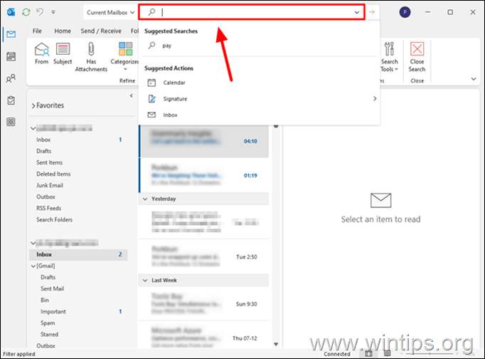 Outlook Search Mail by Date or by Date Range 