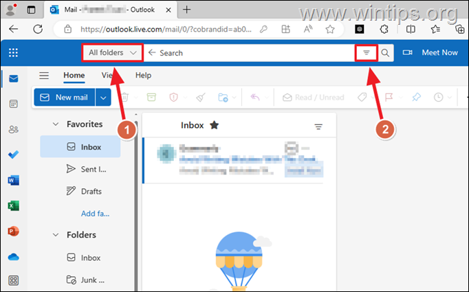 search mail by date in outlook web