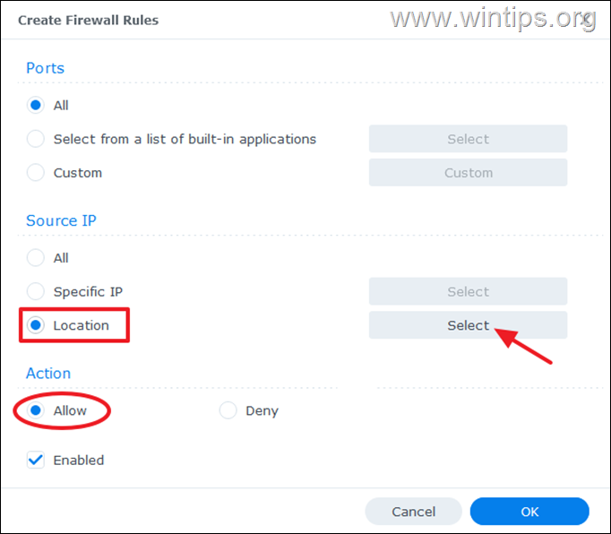 Allow Access to Synology from a Country