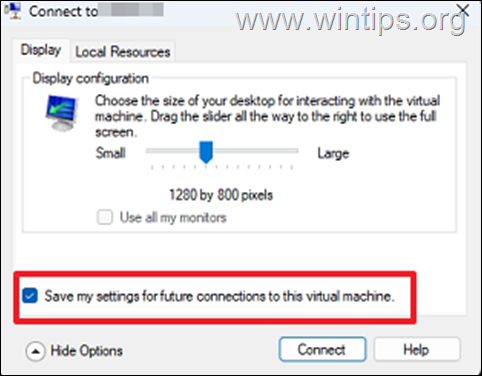 How to invoke Hyper-V Screen resolution prompt