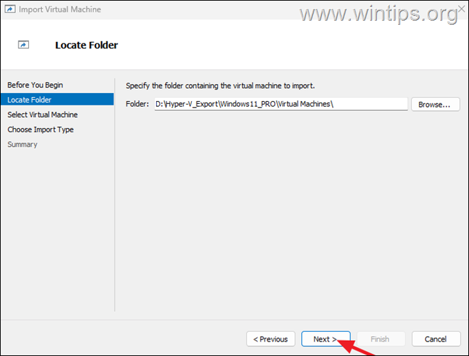 hyper-v virtual machine import