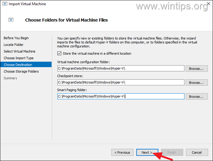 hyper-v virtual machin files location