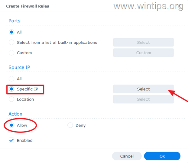 ALLOW ACCESS TO SYNOLOGY FROM LAN